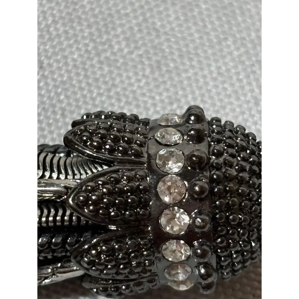 Kiam Family Silver‎ Tone, Chunky Multi Strand Silver & Black Chain Necklace Bold